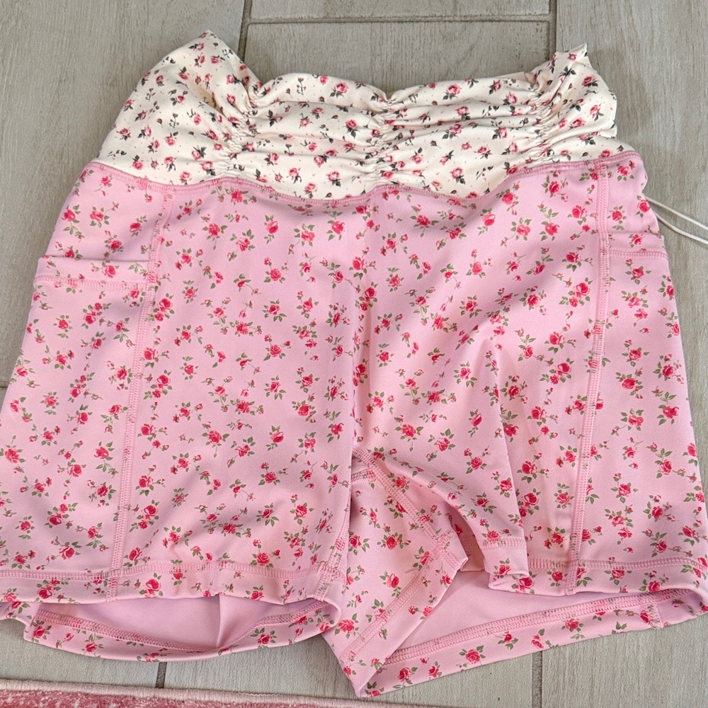 Floral Pink Women's Athletic Shorts